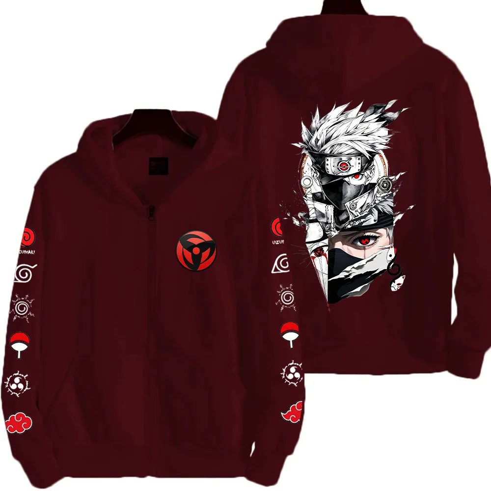 Jaqueta de Casal Uchiha Sasuke Anime Japonês 2026 Nova Moda Casual Streetwear Y2K Esportiva Harajuku Masculina e Feminina