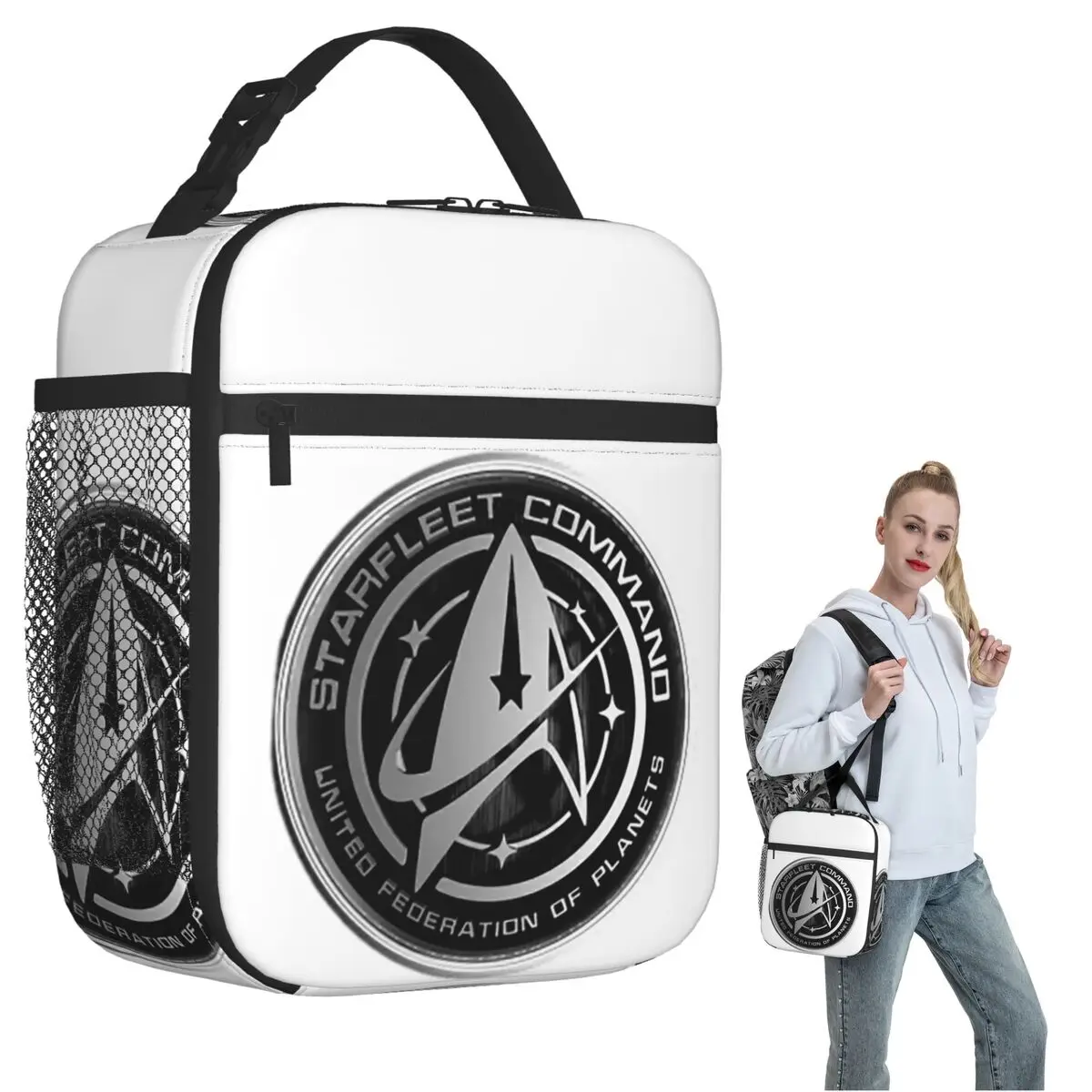 Star Treks Science Fiction TV Series Insulated Lunch Bag for Women Kids Leakproof Food Boxes Thermal Lunch Box Tote