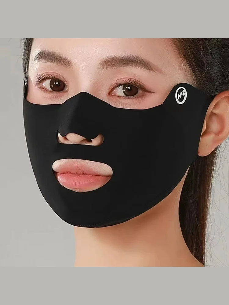 

Women Summer Running Face Mask Ice Sensitive Breathable Outdoor Sunscreen Sports Breathable Three-dimensional Ice Silk Face Mask