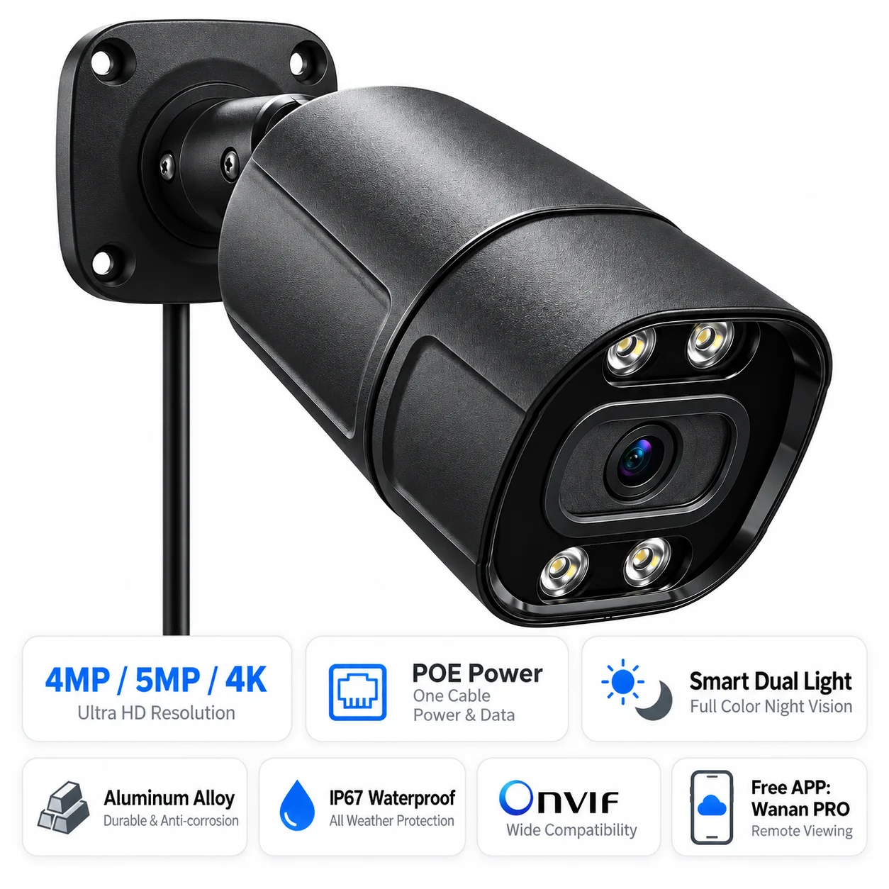 4K PoE IP Camera 8MP 5MP 4MP Outdoor IP67 CCTV Security Camera Smart Dual Light ONVIF 2.8/3.6/6/8mm Lens Surveillance