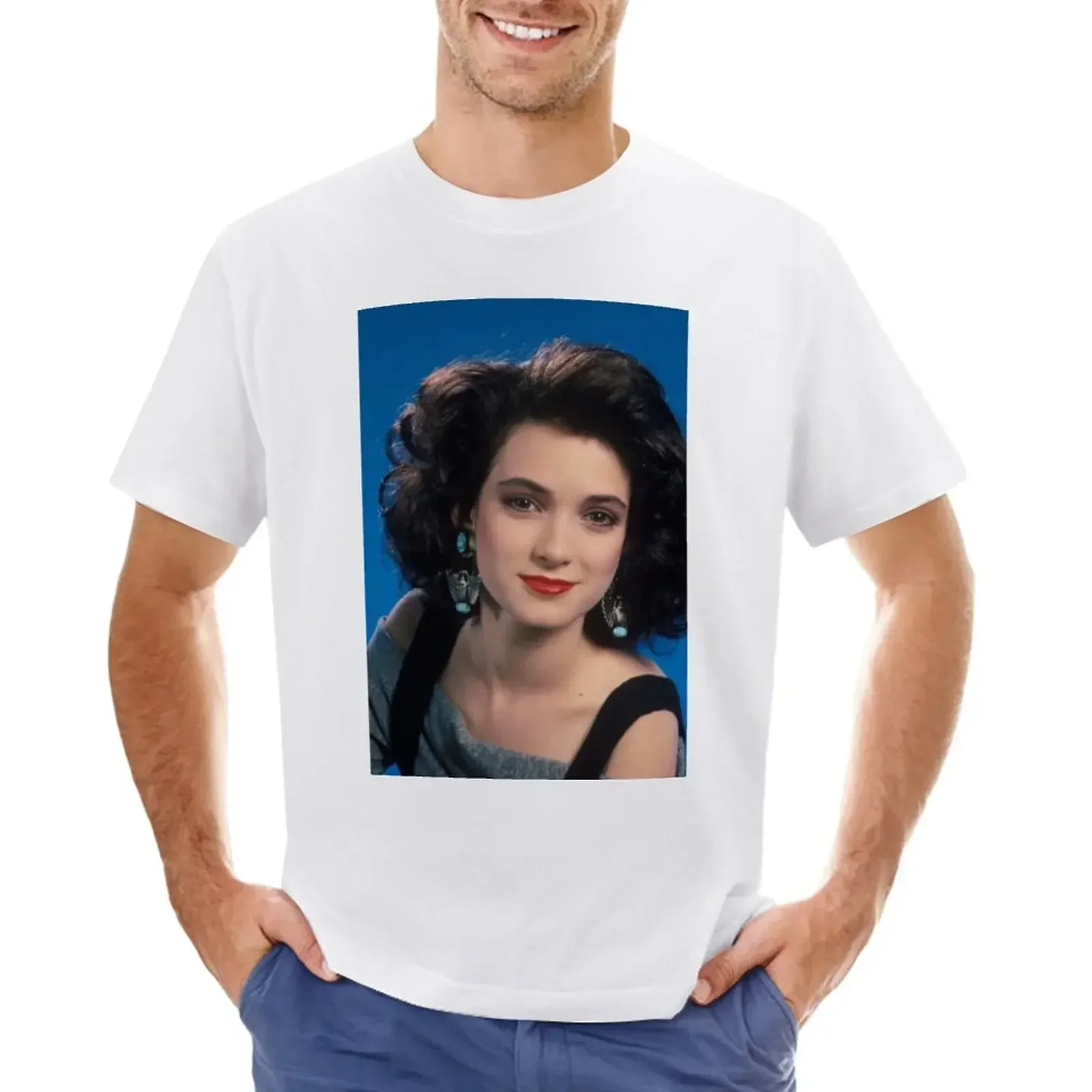 Winona Ryder Young T-Shirt cute tops shirts graphic tees korean fashion heavyweights big and tall t shirts for men round neck