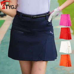 TTYGJ faldas cortas para mujer, ropa de Golf, cintura alta, plisada, antideslumbrante, tenis, deporte, espectáculo, longitud de la pierna, falda delgada de una línea