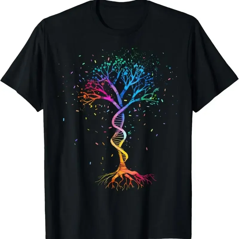 Colorful Tree Life Double Helix DNA Art T Shirt