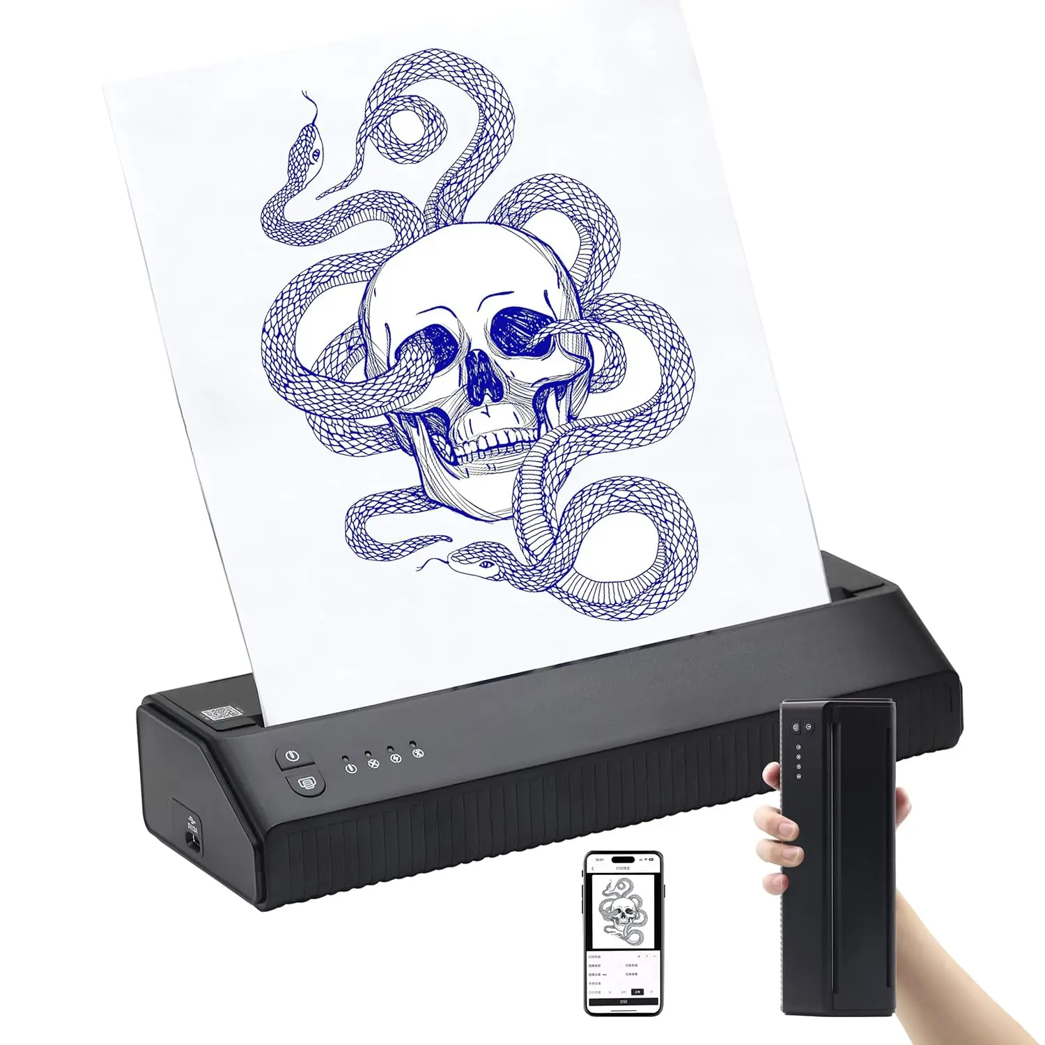 

Tattoo Stencil Printer - Bluetooth Printer Inkless Transfer Thermal Copier Machine, Compatible for Android and iOS Phone Thermal