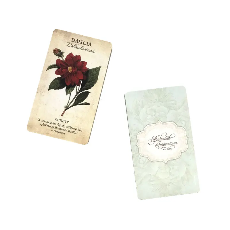 Hot sales Botanical Inspirations Oracle Tarot Card Fate Divination Prophecy Card Family Party Game Toy Tarot 44 Card Deck Guide