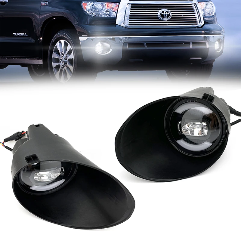 Car led Fog Lights 45W With DRL and Yellow Turn led Fog Lamp  For Toyota Tundra 2007 2008 2009 2010 2011 2012 2013