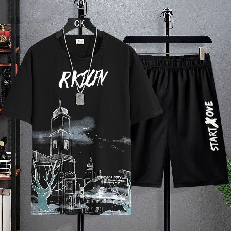 

Men's Sets 2025 Summer Fashion Thin Quick Dry Sportswear Men's T Shirt+ Shorts 2-Piece Set Casual Outdoor Sports Suit