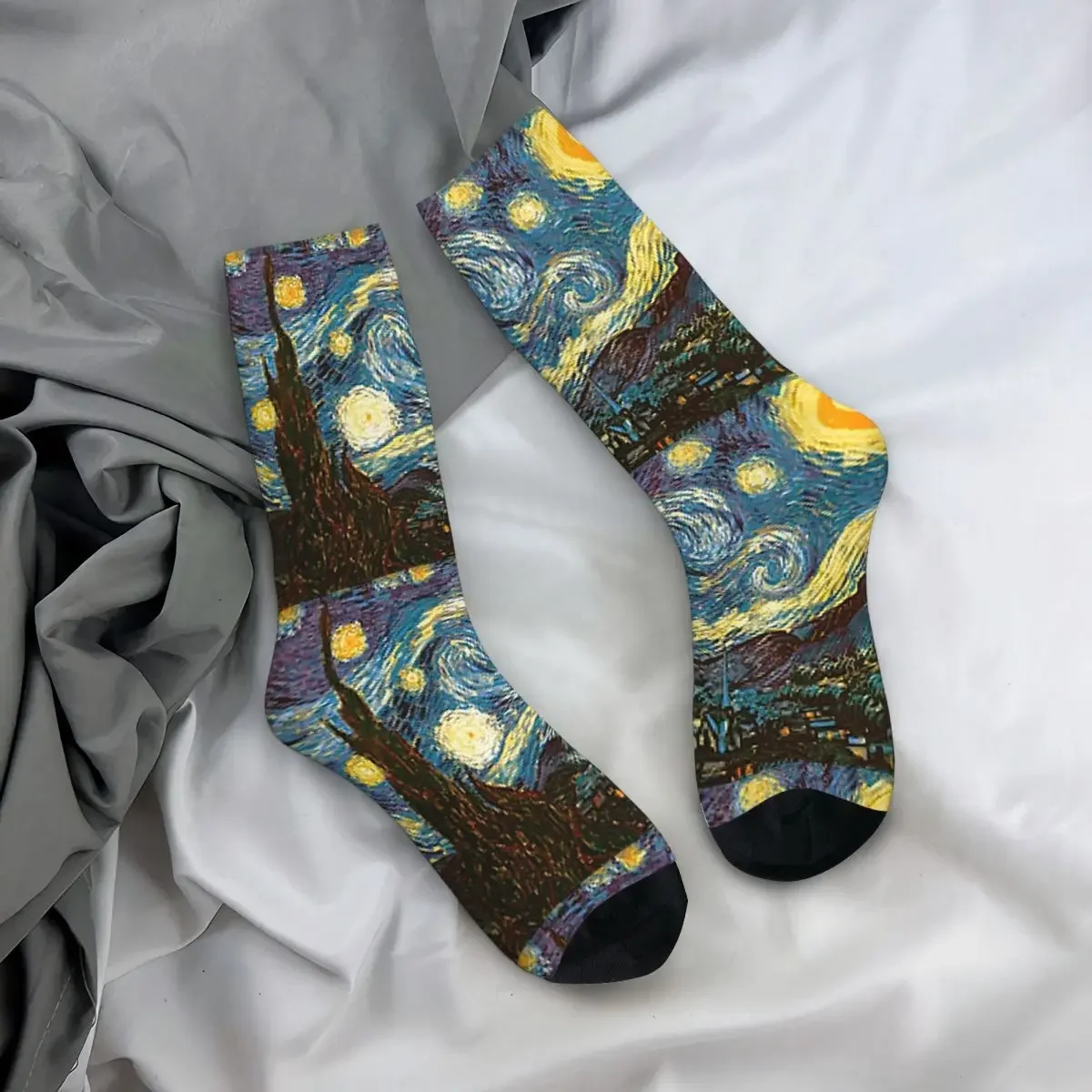 Vincent Van Gogh's Starry Night - An Icon Of Modern Art Socks Harajuku Super Soft Stockings All Season Long Socks Accessories