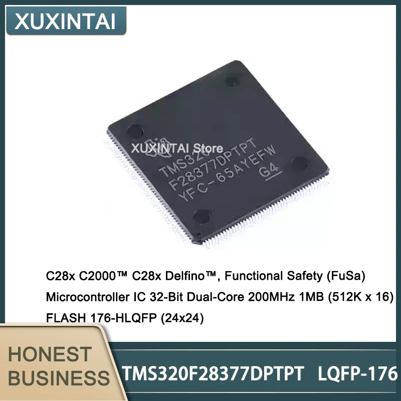 1 peça novo microcontrolador original tms320f28377dpt tms320f28377 ic 32 bits dual-core 200mhz 1mb (512k x 16) flash 176-hlqfp (2