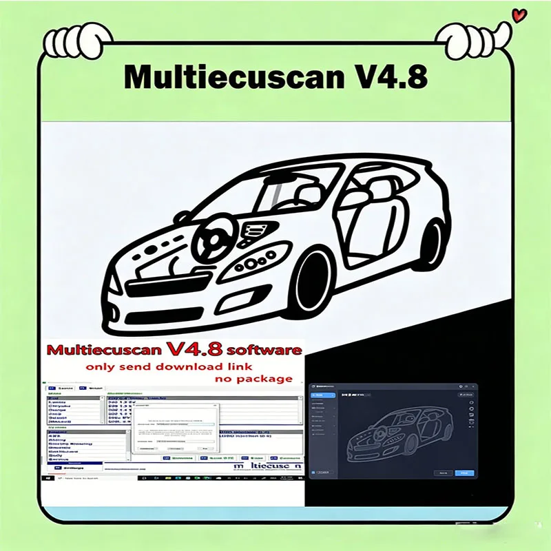 Multiecuscan V4.8 OBD2 Scanner For European American Models Car Repair Software+ELM327+Flat Adapter Registered Unlimited Keygen