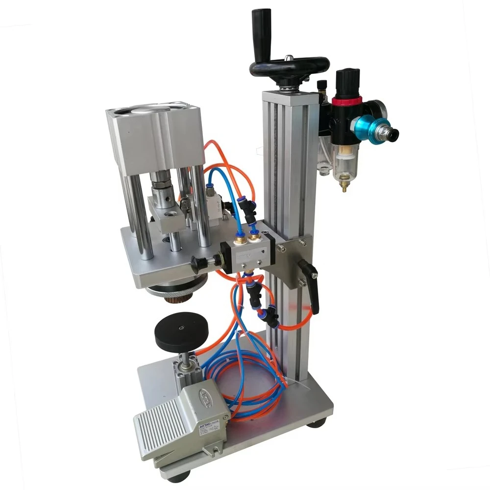 Pneumatic Spray Pump Sealing Machine | Precision Crimper for Perfume Bottles10-20pcs/min