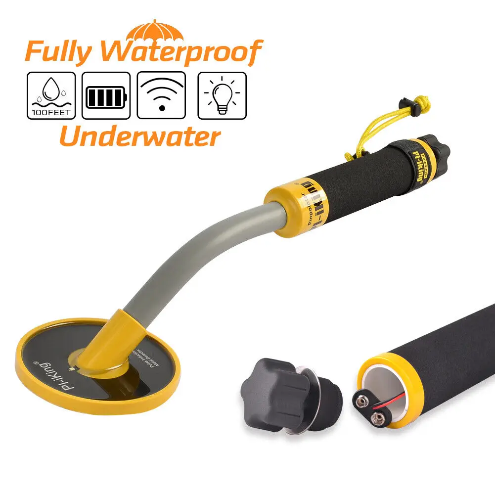 Underwater Diving Metal Detector, Fully Waterproof, Hand, Coil Design, Pinpointer, PI-iking-750, 30 m