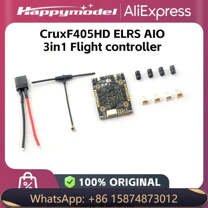 

HappyModel CruxF405HD ELRS AIO 3in1 Fli ght Controller Built-in 20A ESC UART 2.4G ELRS RX 2-4S 20X20mm for FPV Toothpick dr one