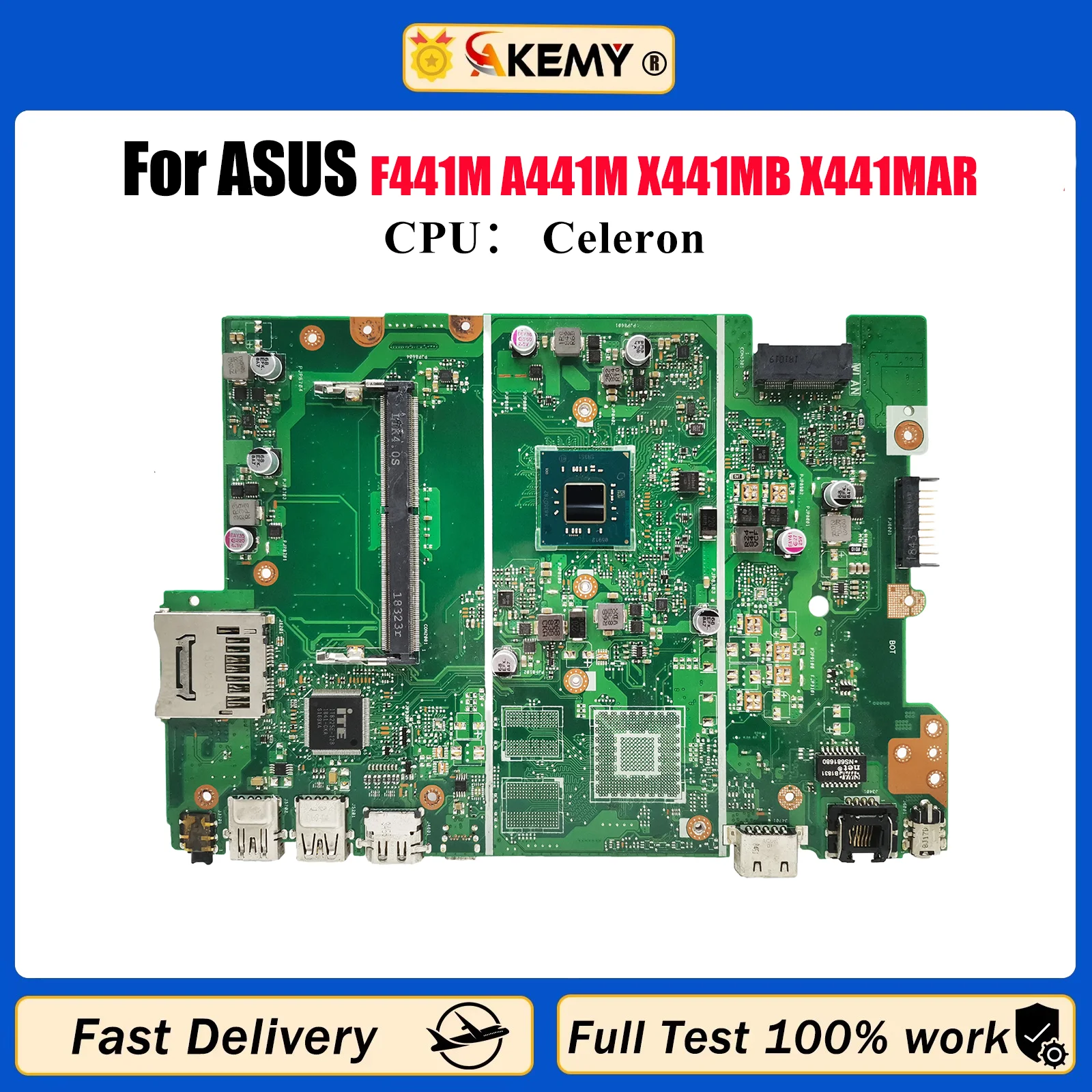 

X441MA Материнская плата для ноутбука ASUS VivoBook X441M F441M A441M X441MB X441MAR Материнская плата для ноутбука с процессором Celeron 107% теста в порядке
