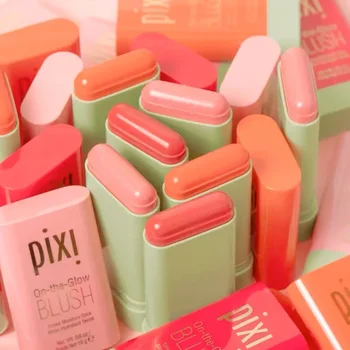 Pixi 메이크업 브러쉬 기능성 블러시 스틱, 방수, 이지 컬러, 루즈 블러셔 크림, 하이 컬러 렌더링, 브라이트닝 스킨 톤