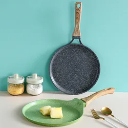 Crepe Pancake Pan Nonstick Frying Pot with Wooden Handle Omelet Saucepan Cooking Steak Pan Kitchenware Induction Crepe Maker
