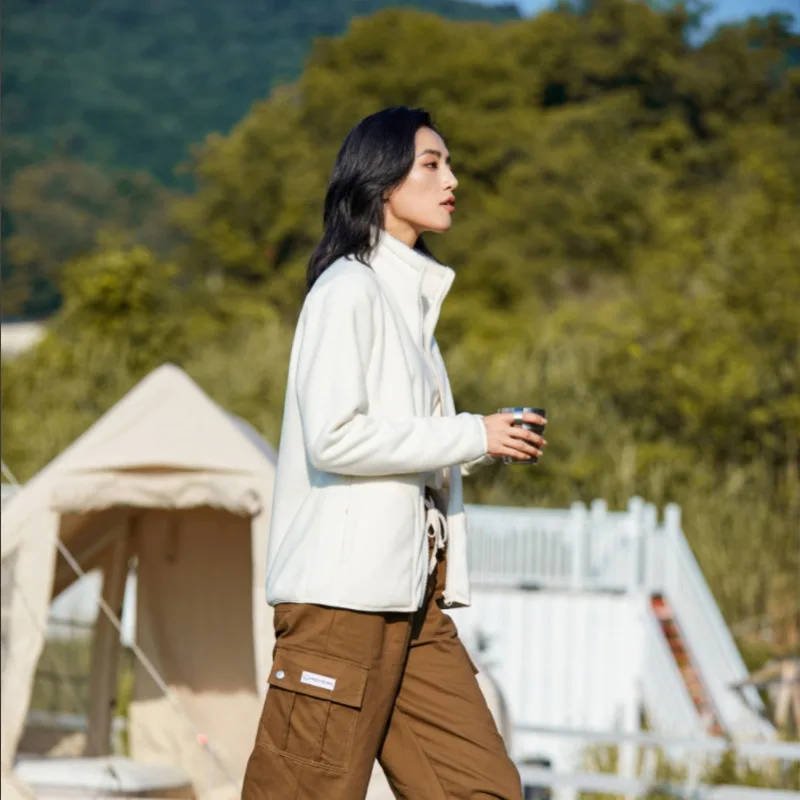 2025Herfst Winter Nieuwe Paar Basis Dubbelzijdig Fleece Jas Vrouwen Dikke Fleece Stand Kraag Vrouwen Mannen Warme Jas