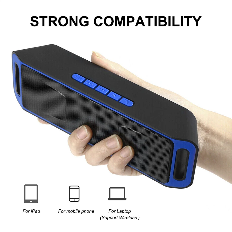 Portable Bluetooth Speaker Wireless Mini Speaker Amplifier Stereo Subwoofer Speaker TF USB Built-in Mic Dual Bass