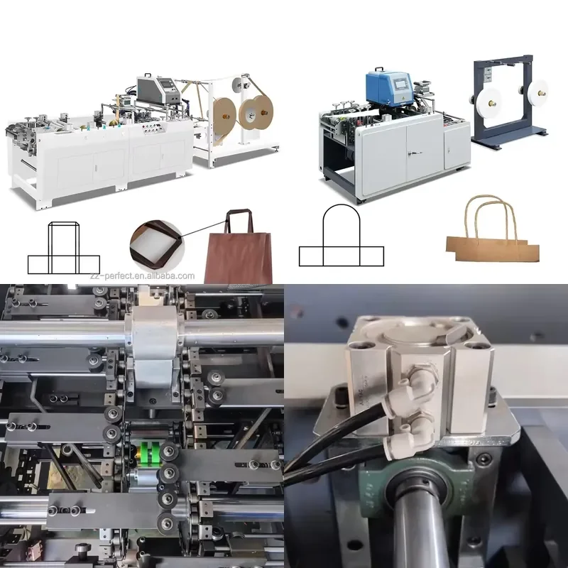 Hot-melt Glue Paper Bag Making Machine With Handle for Direct Factory