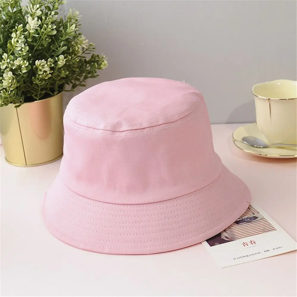 New Unisex Cotton Bucket Hats Women Summer Sunscreen Panama Hat Men Pure Color Sunbonnet Fedoras Outdoor Fisherman Hat Beach Cap