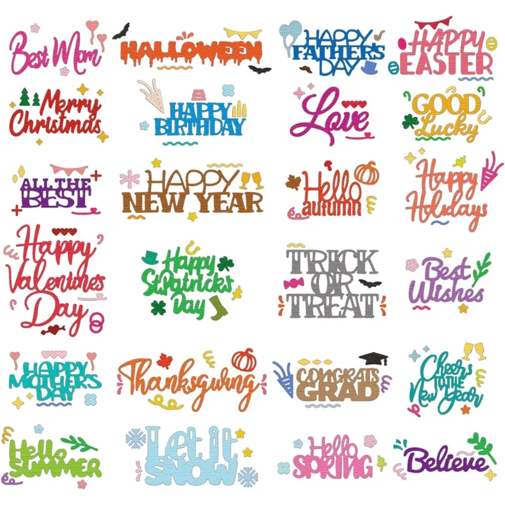 Holiday Greetings Cutting Dies St. Patrick's Day Easter Blessings Metal Die Cuts Valentine's Day Birthday Cutting Embossing