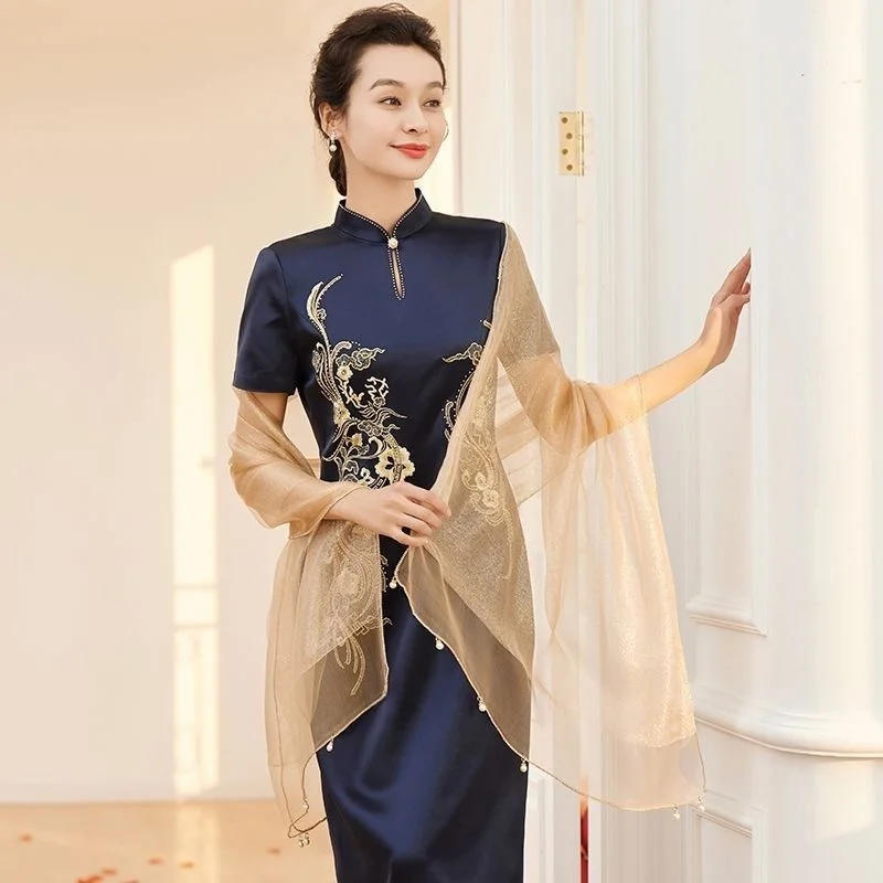 double-layer-long-silk-scarf-champagne-color-for-wedding-celebration-mom-in-law-gift-chinese-style-fashion-accessory-spring-a