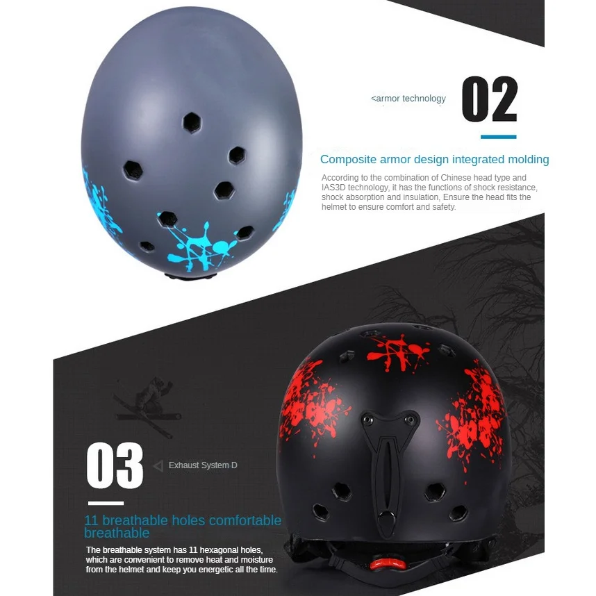 MOON-Casque de ski pour adultes et jeunes, PC + EPS, Certification CE, Patinage, Skateboard, Sports de neige, 506