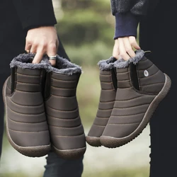 Winter Outdoor Velvet Warm Snow Boots Hiking Shoes Waterproof Ski Shoes High-Top Large Size Cotton Boots Thick Cotton Shoes Men's Boots Women's Boots