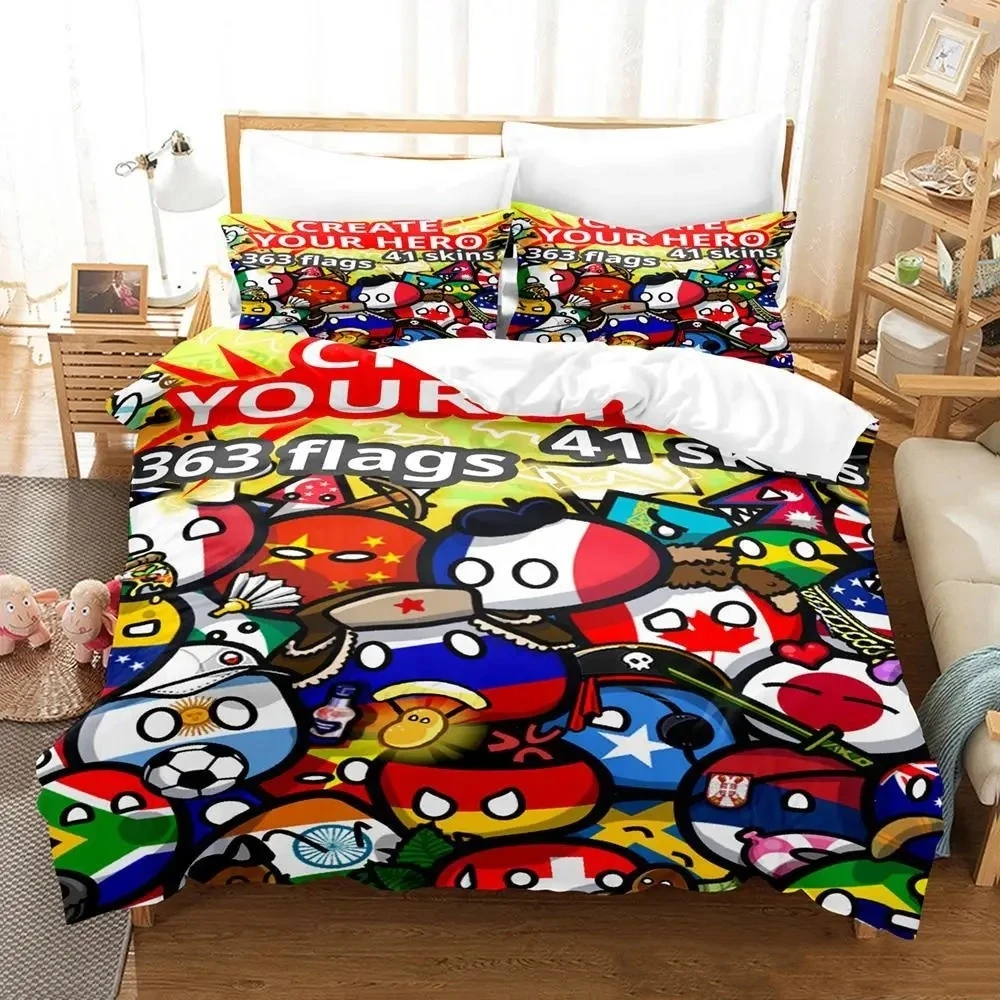 

2023 Countryball Polandballs Bedding Set Single Twin Full Queen King Size Bed Set Aldult Kid Bedroom Duvetcover Sets Anime