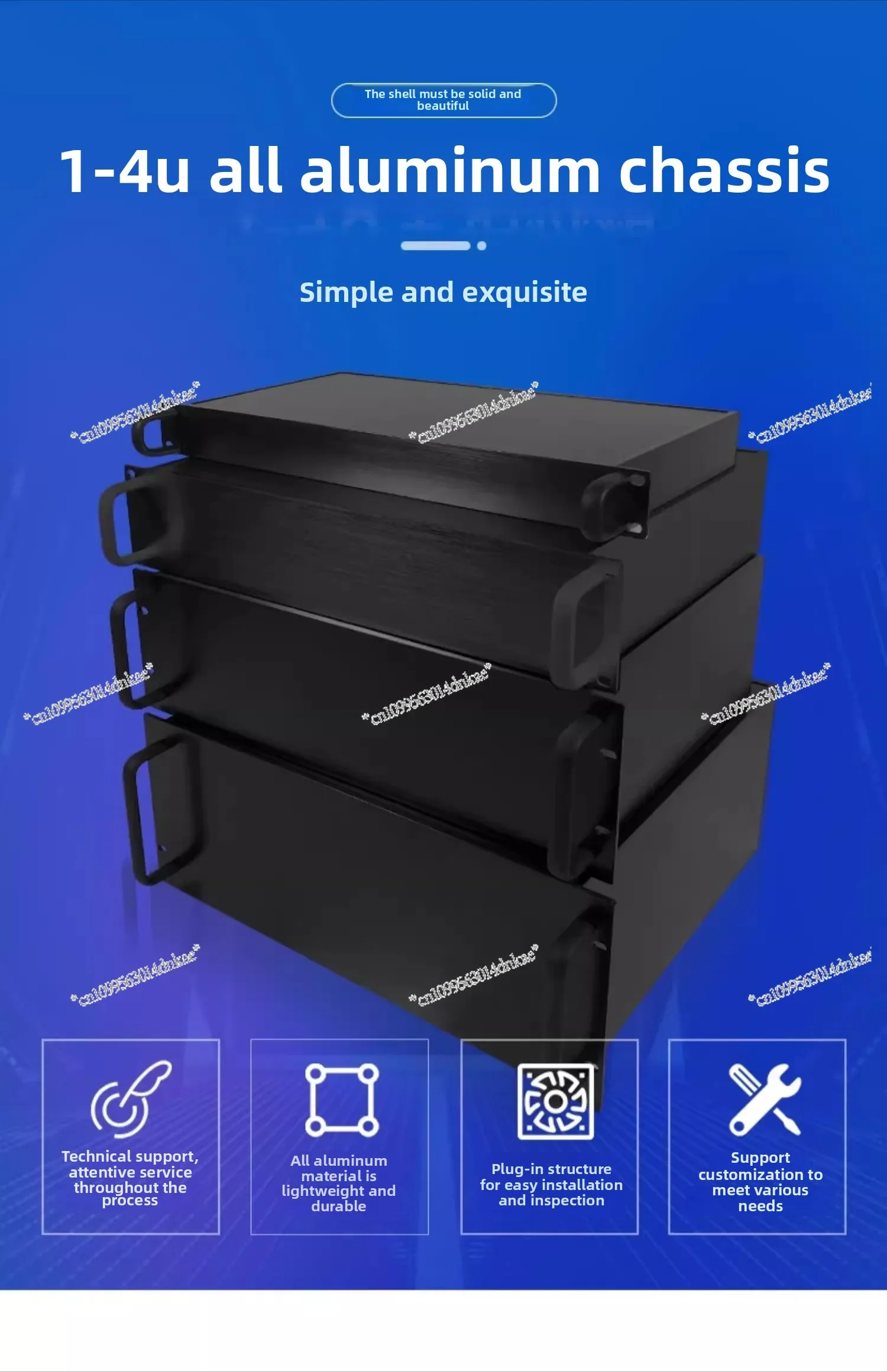 3u4u， 2u Industrial Control ，1u All-aluminum Chassis Server Aluminum Alloy Chassis Custom 19-inch Rack Type