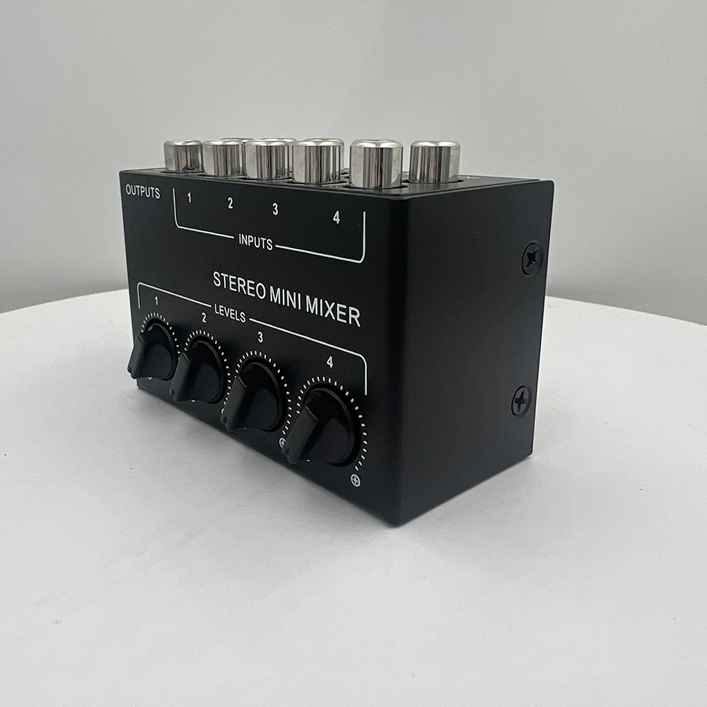 CX400 Professional Mini Stereo Audio Mixer with 4-Channel RCA Inputs Separate Volume Controls