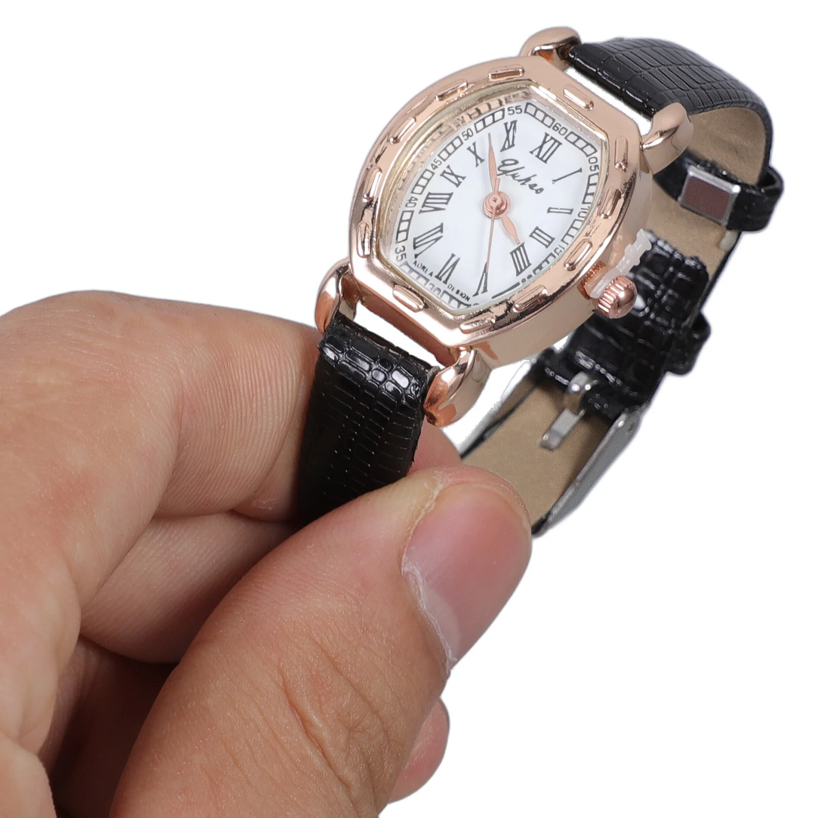 Orologio da donna al quarzo alla moda, cinturino regolabile rettangolare elegante retrò, orologio da polso da donna per feste da lavoro casual quotidiano