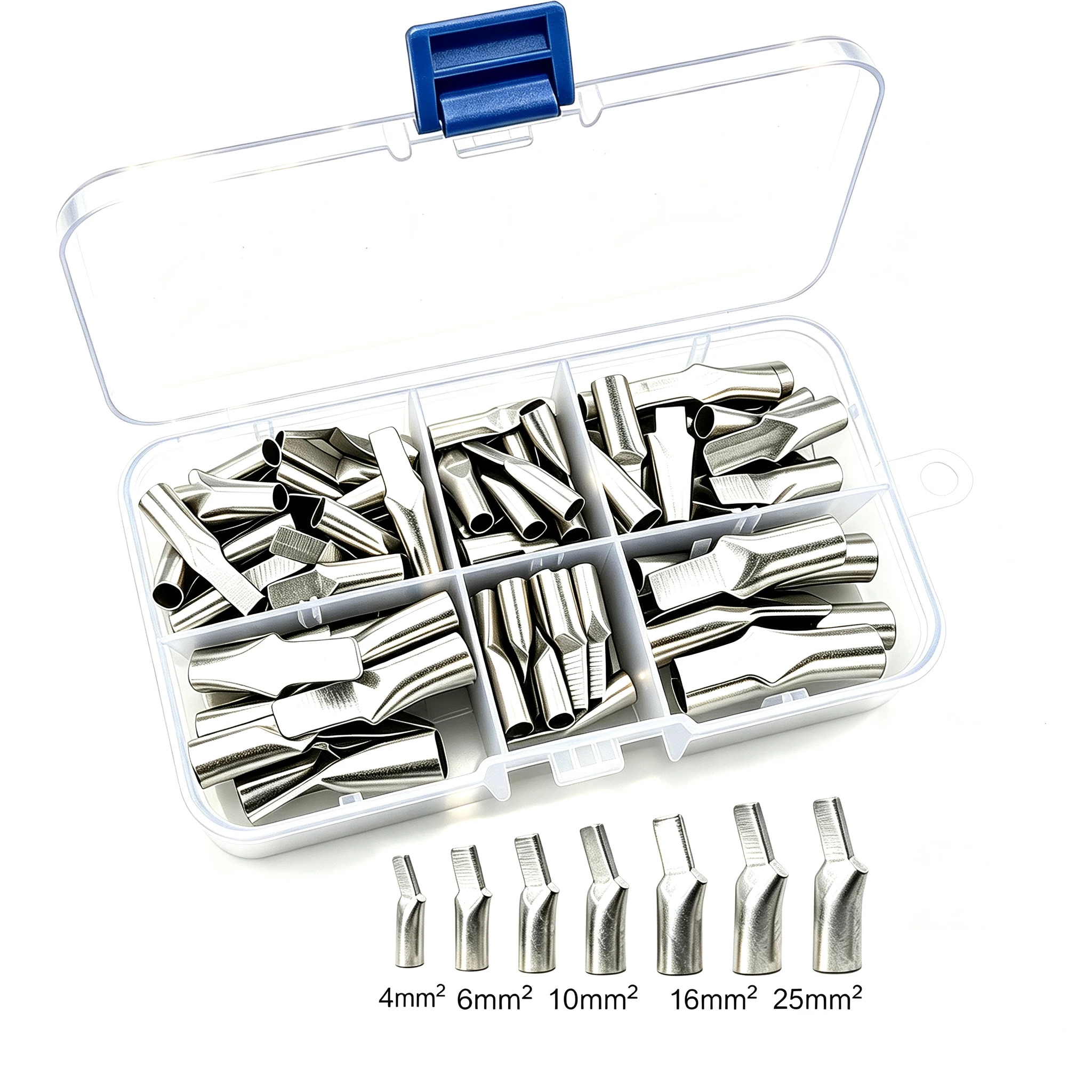 C45 Duckbill Terminal Kit 4/6/10/16/25mm² Purple Copper Tinned Cable Pin Lug Plug-in Insert Terminal for Miniature Circuit Break
