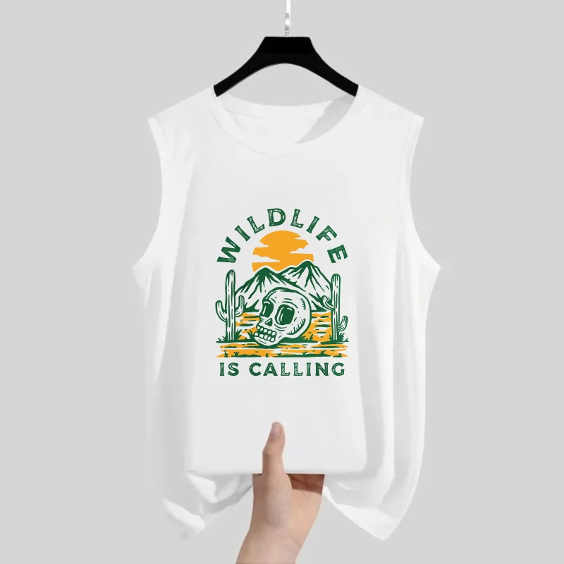 

Мужская майка 2024, летняя хлопковая футболка с принтом Y2k, жилет, майки с графическим рисунком, быстросохнущие топы Y2k, футболка для бега y2k