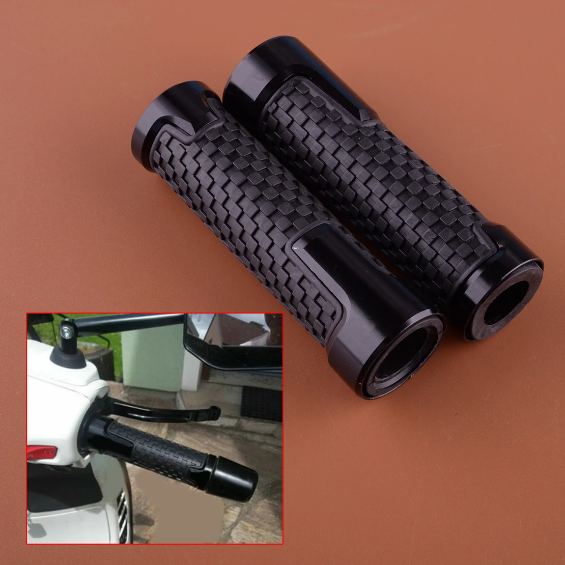 1 Pair Black 7/8'' Front Left Right Handle Bar Grip Cover for Motorcycle ATV Scooter 22mm Handlebar