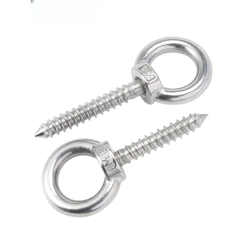 2PCS304 stainless steel lifting ring screw circular ring self drilling sheep eye circle self tapping nail hardware accessories