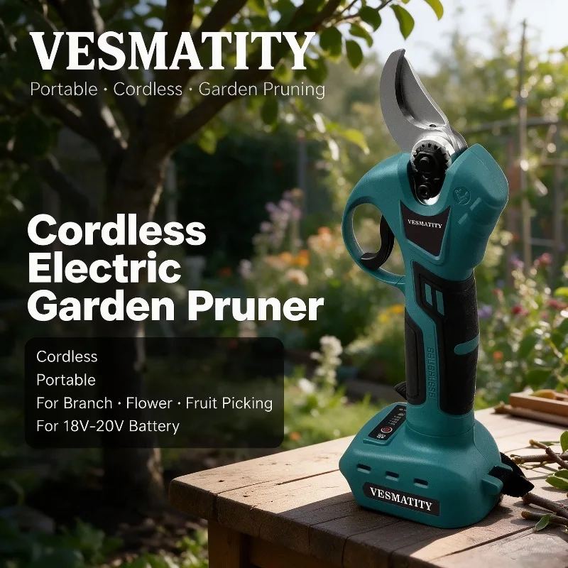 Brushless Cordless Electric Shears Garden Pruner Cutter for Branch Flower Fruit Picking For 18V-20V Battery