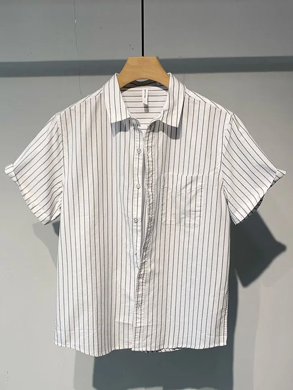 

Гонконг Sle Мужская повседневная ort Sve Striped irt Дышащая летняя верхняя одежда Удобная ледяная шелковая ткань Неводная