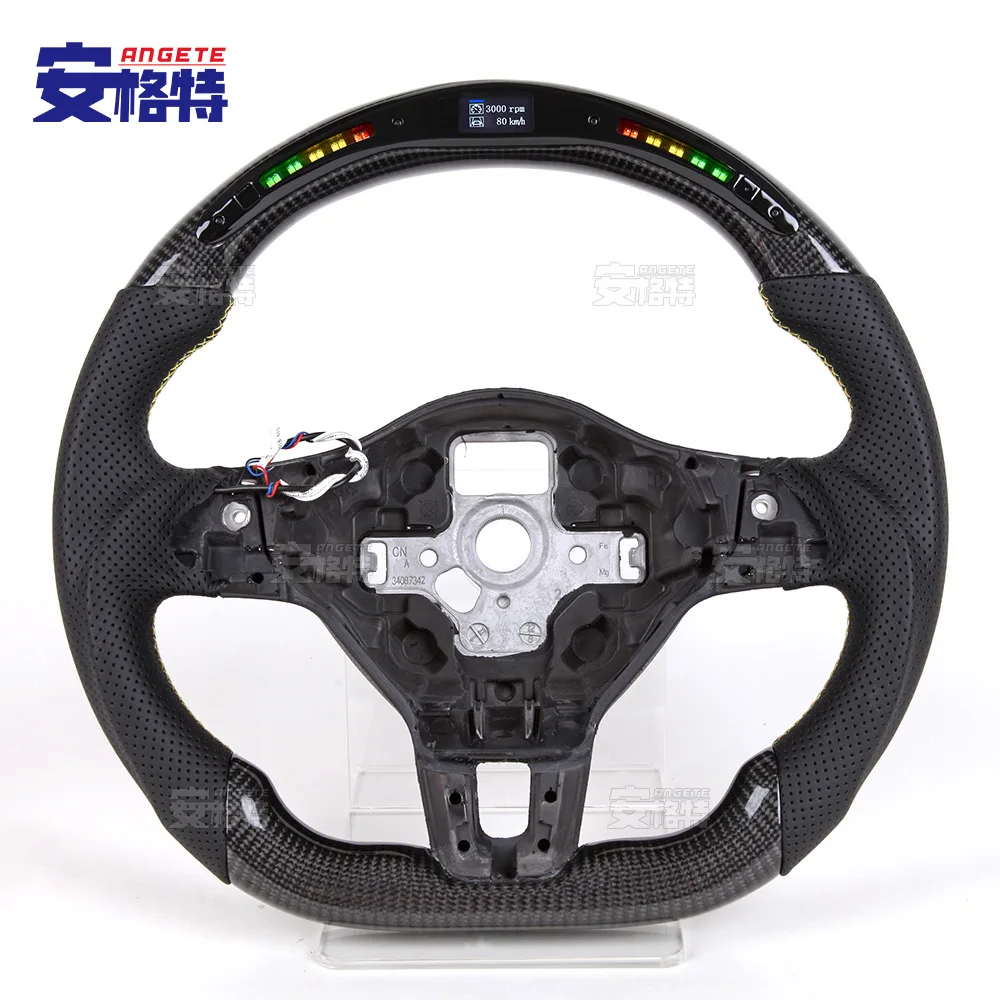 

Applicable to:Suitable for Volkswagen Golf 6MK6LED carbon fiber 14-inch smart car steering wheel modification assembly