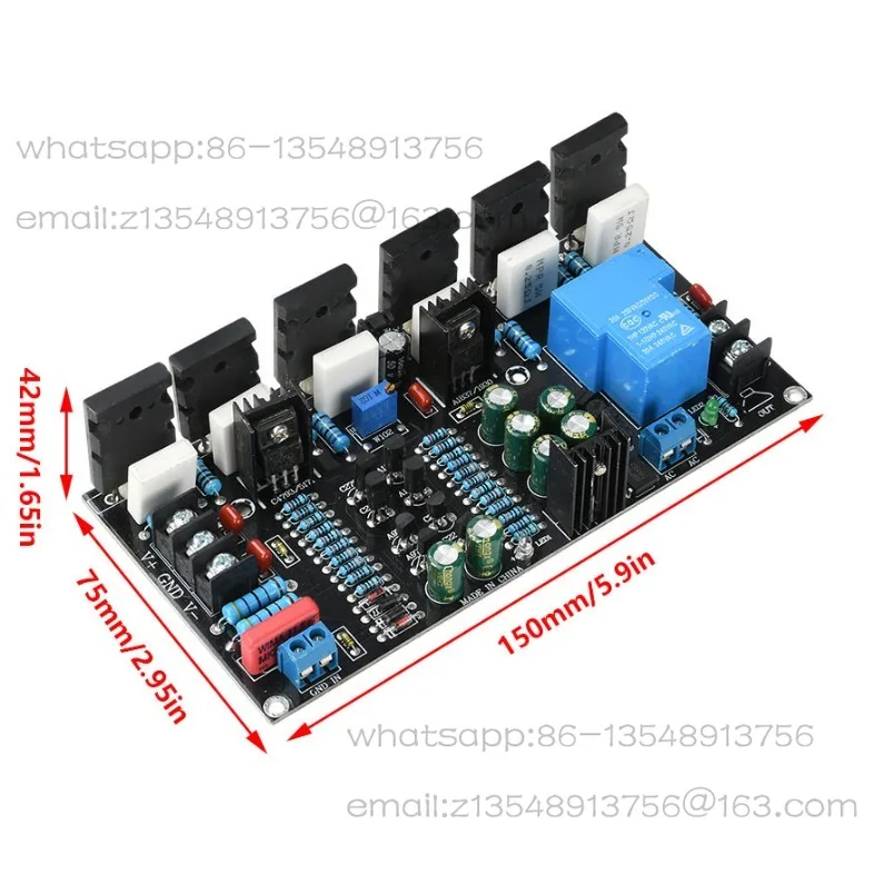 Mono 300W power amplifier board 1943 + 5200 rear power amplifier board with horn protection spot