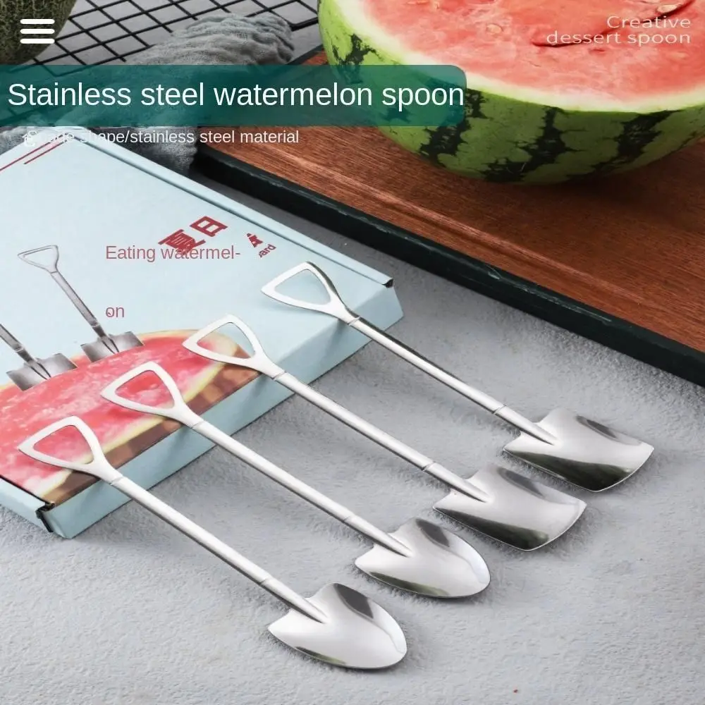 Shovel Shape Shovel Watermelon Spoon Stainless Steel Easy To Clean Shovel Dessert Spoon Mirror Polishing Practical Dessert