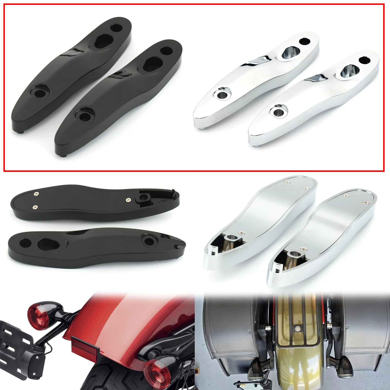 Motorcycle Black Rear Turn Signal Extension Bracket Relocation Kit For Harley Softail 00-20 Slim Breakout Fat Boy FLFB FXBB FXBR