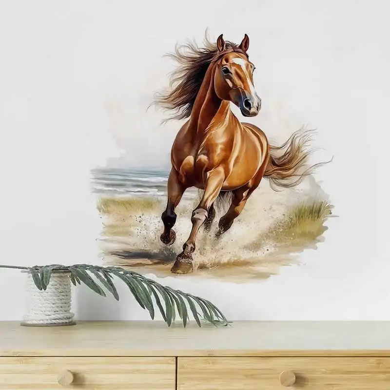 

1PC Watercolor Horse Room Decoration Living Room Bedroom Decoration Toilet Stickers Wall Stickers AA392