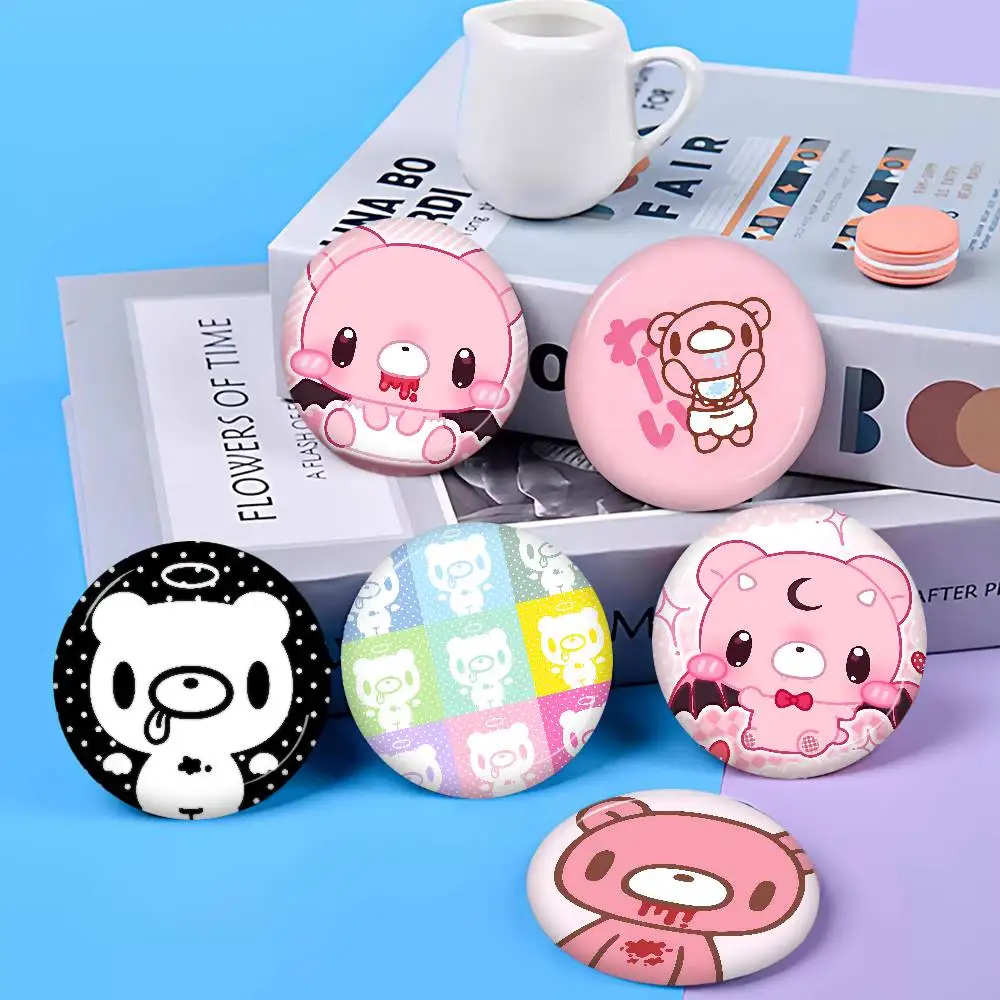 Cartoon G-gloomy Bear Tinplate Pin Button Custom Anime Role Old-school Brooch Cartoon Collar Badge Jewelry Gift Fans