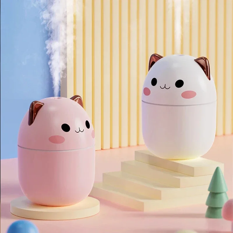 300ML Luftbefeuchter Nette Katze Ultra-Stille USB Büro Haushalt Schlafzimmer Auto Aromatherapie Luftreiniger mit Led Kühlen Nebel spray