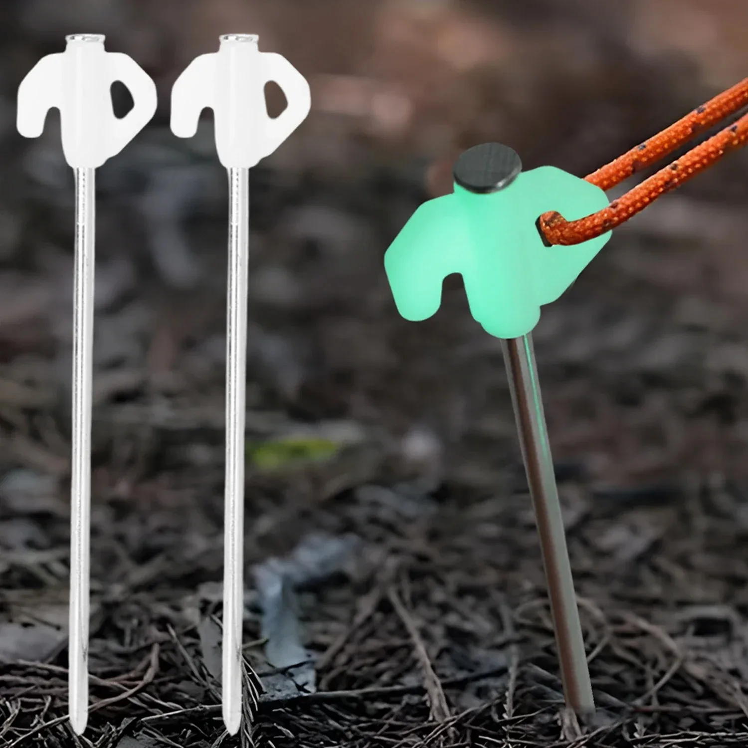 20cm/7.8in Luminous Tent Peg Camping Ground Nails, Picnic Shelter Awning Tent Stakes Nail 4/6/10pcs