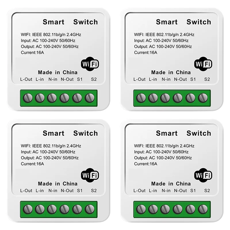

B04C-4X Tuya 16A мини Wi-Fi переключатель DIY 1-сторонний пульт дистанционного управления таймер реле автоматизации для работы Smart Life