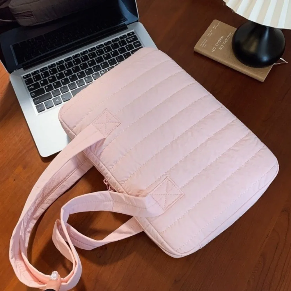Multi-purpose Laptop Shoulder Bag Shockproof Large Capacity Laptop Handbag 14 Inch Zipper Closure Laptop Protective Bag
