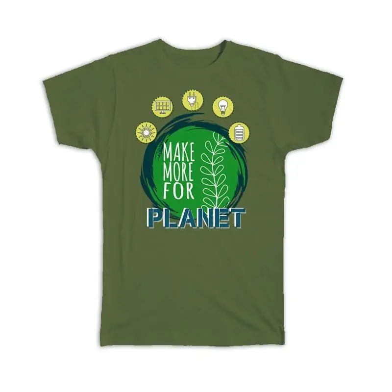 Eco hace más para la camiseta de energía verde reciclada de cartón Kraft Planet