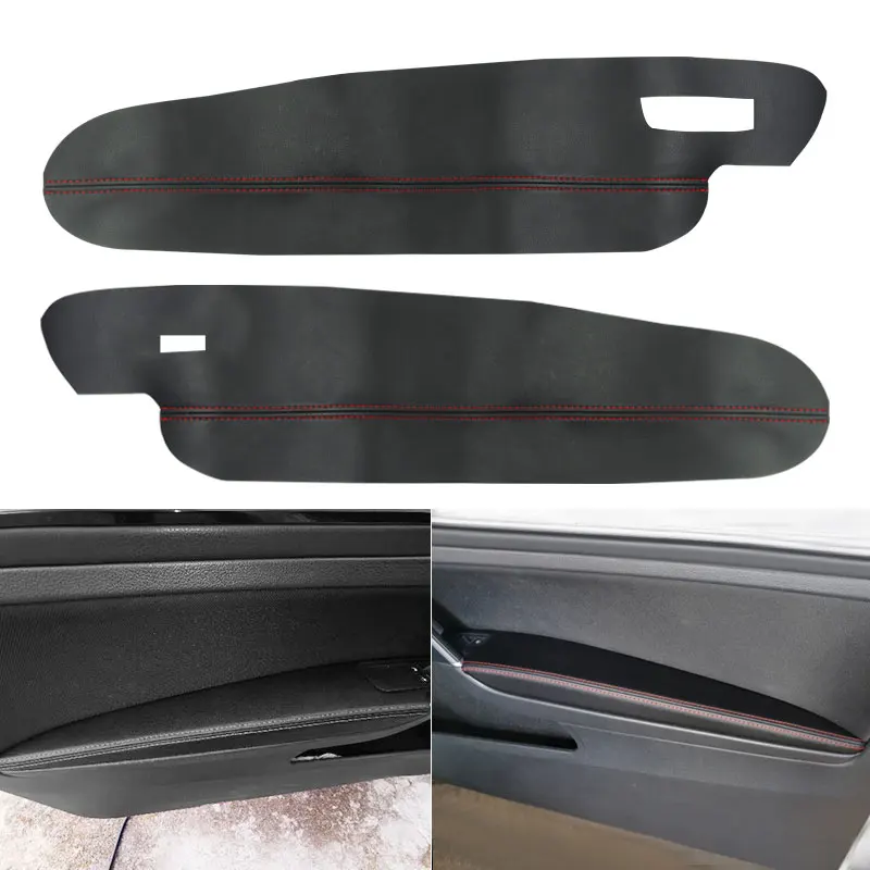 

ONLY 3 DOORS MODEL Car Styling Microfiber Leather Door Armrest Panel Cover Trim For VW Golf 7 MK7 2014 2015 2016 2017 2018